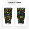 thumbnail image 3 of Cauagu Pixel Game Pattern 20oz Tumbler,Stainless Steel Vacuum Insulated Tumbler with Lid Insulated Coffee Mug Thermal Cup with Splash Proof Sliding Lid-Straw Three-piece Set, 3 of 8