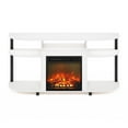 thumbnail image 7 of Furinno Jensen Open Storage Curved Entertainment Center Stand with Fireplace for TV up to 55 Inch, Solid White, 7 of 7