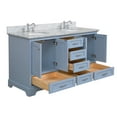 thumbnail image 3 of Harper 60" Double Bathroom Vanity with Powder Blue Cabinet and Carrara Marble Top, 3 of 6