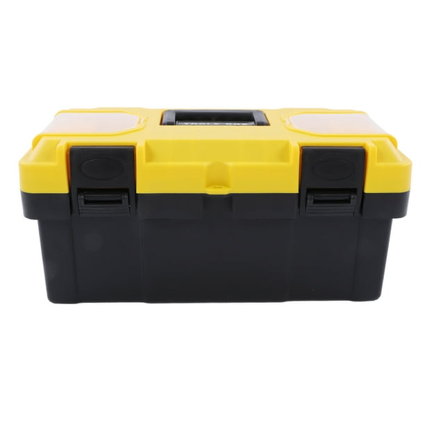 Plastic Tool Box With Removable Tray, Portable Tray Toolbox With Handle And  Locking 2 Tier Multifunction Storage Portable Toolbox Organizer For  Electrician Hardware Tools 