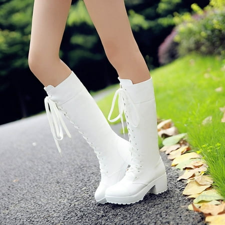 Summer Saving Clearance AXXD High-Heels Knee High Boots Over-the-Knee 2024 Mom Steel Toe Shoes For Women Mid-Calf Boot Comfort Daily Womens Boots Shoes For Clearence