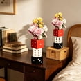 thumbnail image 6 of MMJ Dice Shaped Resin Vase Home Decor Stylish Tabletop Centerpiece Ornament Modern Bar Casino Accent 6.10x2.56in, 6 of 6