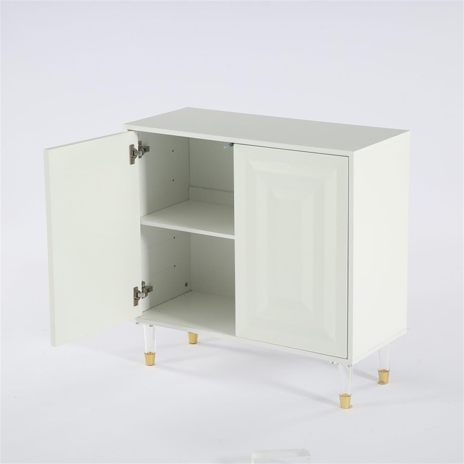 Demi Bonn 63" Sideboard Buffet Storage Cabinet with 4 Doors, Modern Credenza Accent Cabinet for Kitchen Entryway Living Dining Room, White