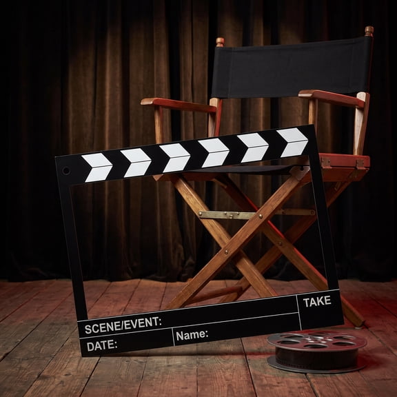 FOMIYES Vintage Movie Clapperboard Photo Frame with Multiple Paper Inserts for Film Night Party Decor and Home Display