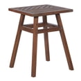 Manor Park Wood Outdoor Patio End Table with Chevron Design, Dark Brown