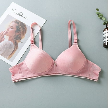 

Aueoeo Plus Size Push Up Bras for Women Cute Bralettes for Women Woman s Printing Gathered Together Daily Bra Underwear No Rims