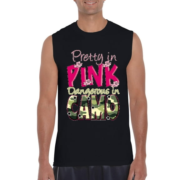 IWPF - Men's Graphic T-Shirt Sleeveless - Pretty in Pink Dangerous in Camo