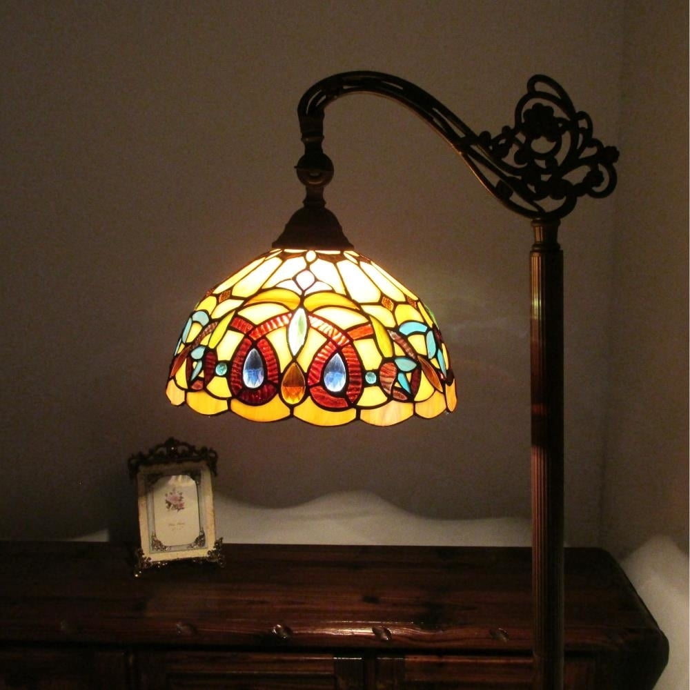 CHLOE Lighting SERENITY Tiffany-style 1 Light Reading Floor Lamp 11" Wide