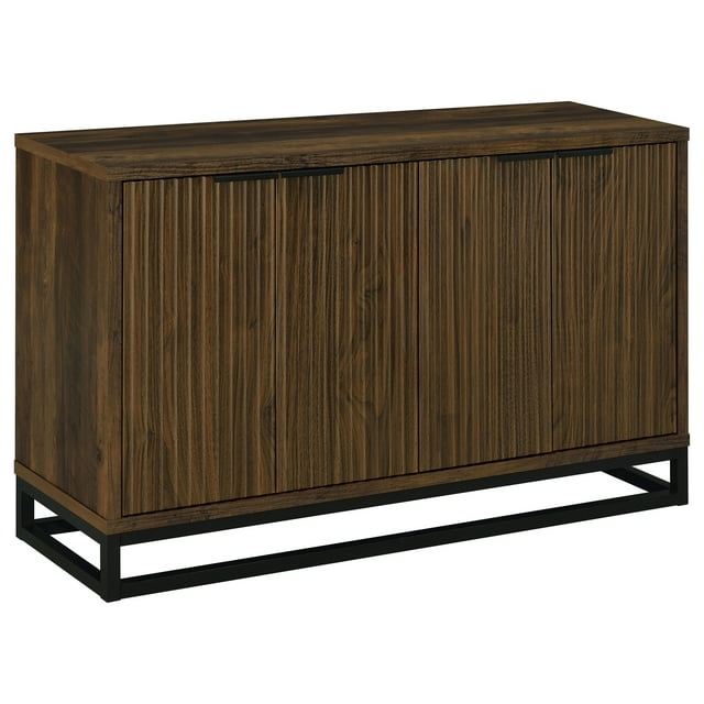 Ryatt 4 puertas Diseñado Madera Acento Gabinete Oscuro Pino