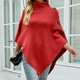 thumbnail image 2 of Aoochasliy Winter Scarfs Christmas Clearance Women's Trendy Autumn Solid Shawl Button Cloak Lapel-Neck Knitting Coat Tops, 2 of 6