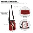 thumbnail image 6 of HELLHERO Crossbody Bag Tropical Flowers Geometric Leaves 4.33x1.97x7.09 with Adjustable Strap Adult for Travel Daily Use 2 Layers, 6 of 7