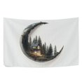thumbnail image 6 of Yayeee Tapestry Wall Hanging for Bedroom 80" x 60" Living Room Home Wall Art Decor, Moon House, 6 of 7
