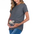 thumbnail image 6 of gakvbuo Funny Maternity Shirts For Pregnant Women Plus Size Maternity Tops Ladies Fashion Solid Color Print Short Sleeve Pregnant Woman Casual Clothe Top, 6 of 6
