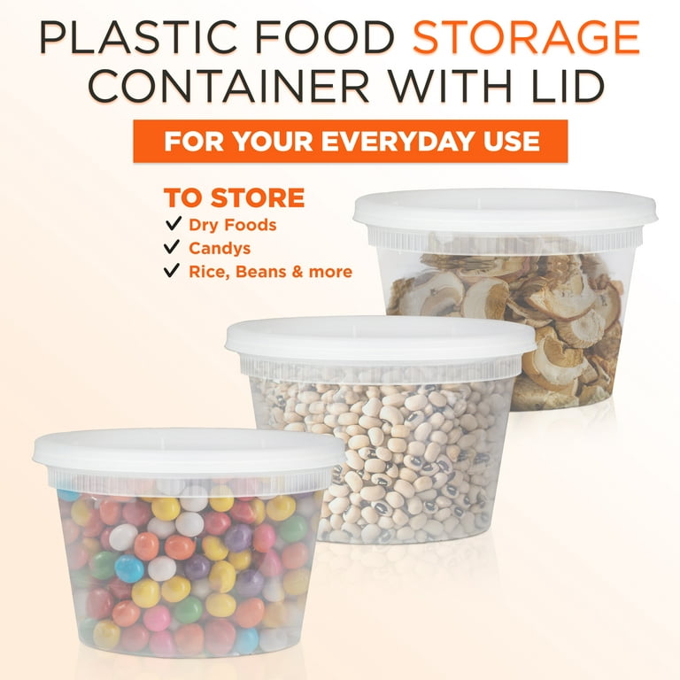 36 Pack, 3 Sizes] Food Storage Containers with Lids, Round Plastic
