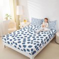 thumbnail image 4 of Feelyou Navy Abstract Ombre Twin Sheet Sets for Teen, Cycle Polkadots Twin Fitted Sheet, Modern Fashion Style Flat Sheet, Lightweight Room Decor, 3pcs, 4 of 7