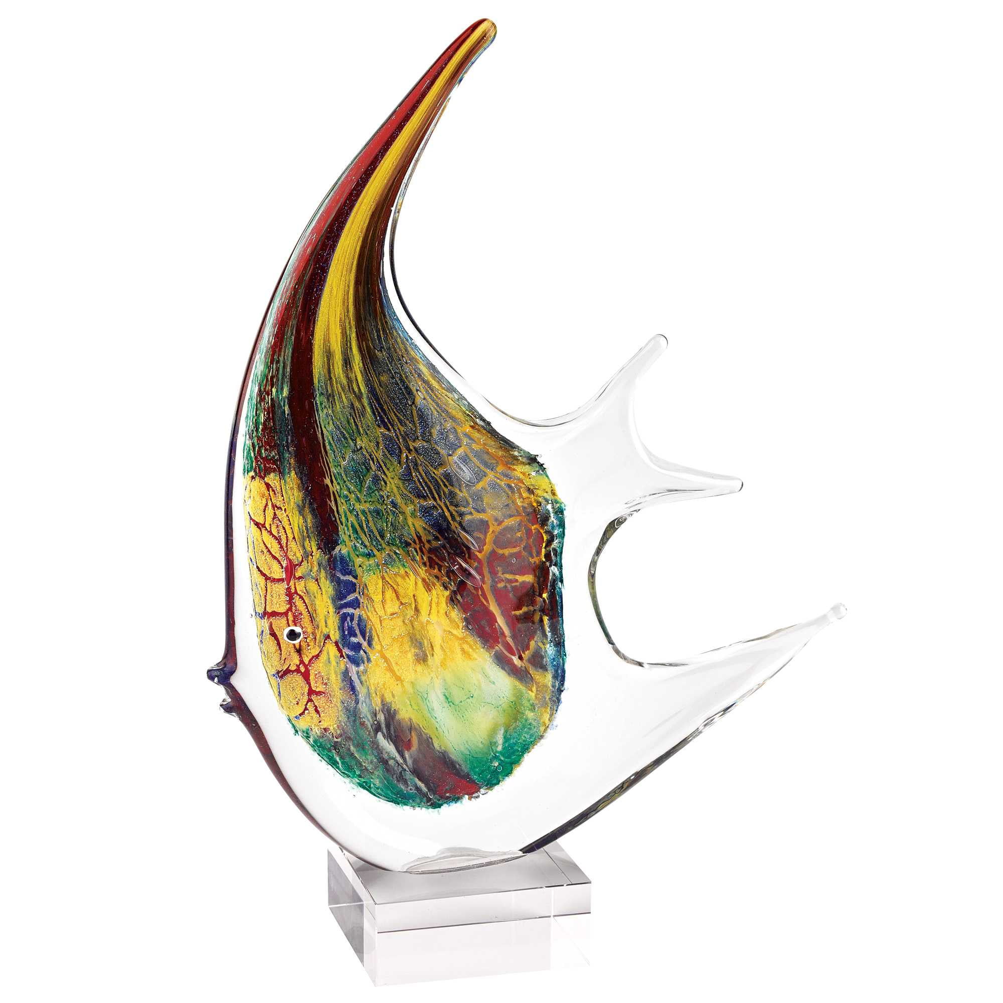 HomeRoots Decor 16 Multi-Color Art Glass Centerpiece
