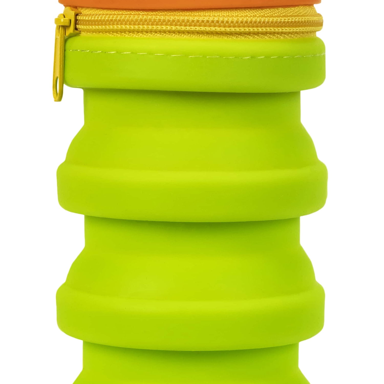 Little Yellow Bicycle: Retractable Pencil Case - Orange Monster - Playful Character, Zipper Carry Pouch, Silicone, School Supplies & Utensil Storage