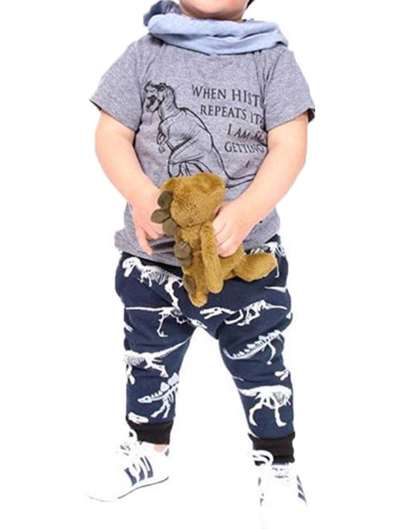 Dinosaur Kids Baby Boys Top T-shirt Pants Leggings Outfits Set Casual Clothes US