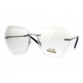 thumbnail image 2 of Squared Beveled Lens Butterfly Rimless Womens Fashion Sunglasses Clear, 2 of 4