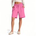 thumbnail image 5 of Womens Athletic Shorts, Audhol Women's Solid Color Comfortable Loose Cotton Shorts Casual Pants Drawstring Sports Pants Sweat Shorts Women Pink S, 5 of 8