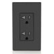 thumbnail image 3 of Enchufe eléctrico de pared Leviton T5825 20A Decora Black, 3 of 4