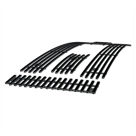 APS Compatible with Ford F-150 2009-2012 Lariat King Ranch Main Upper Stainless Steel Black 8x6 Horizontal Billet Front Grill Grille Insert F66788J
