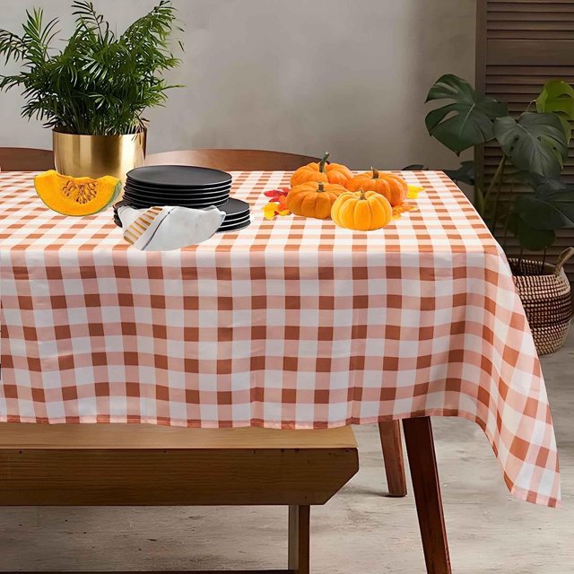 Fall Tablecloths for Rectangle Tables 60x84 Inches, Thanksgiving Table Cloth, Autumn Pumpkins Leaves Farmhouse Table Cloth for Harvest Party Holiday Dining Decor, Fall Decorations for Home
