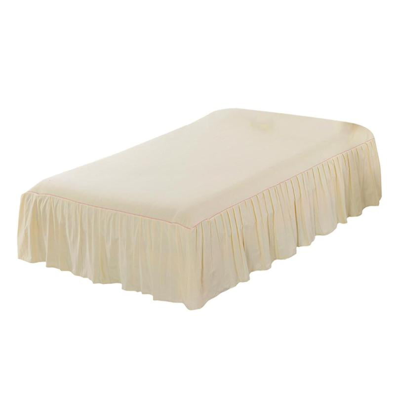 Home Plain Dyed Platform Base Valance Pleated Sheet with 16inch Drop Skirt 