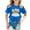 Blue, variant on Hienoo Infant Girls' Short Sleeve Tee Island Print Cotton Vacation T-Shirt, Sizes 12M-9T