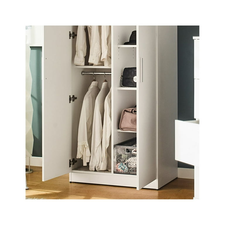 Klair Living Viviane Wood Closet with Hanging Bars and 5 Shelves