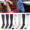 thumbnail image 1 of 7 Pairs Compression Socks Stockings  15-20mmHg Flight Socks  Best for Athletic  Running  Flight  Travel  Nurses Edema, 1 of 11