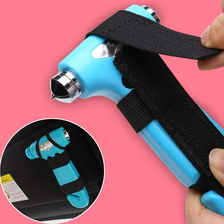 Car Safety Hammer, Automotive Window Breaker and Seatbelt Cutter for Women,  Roadside Emergency Kit, 3 in 1 Escape Tools, Road Trip Essential and Must  Haves (2, Pink & Blue) 