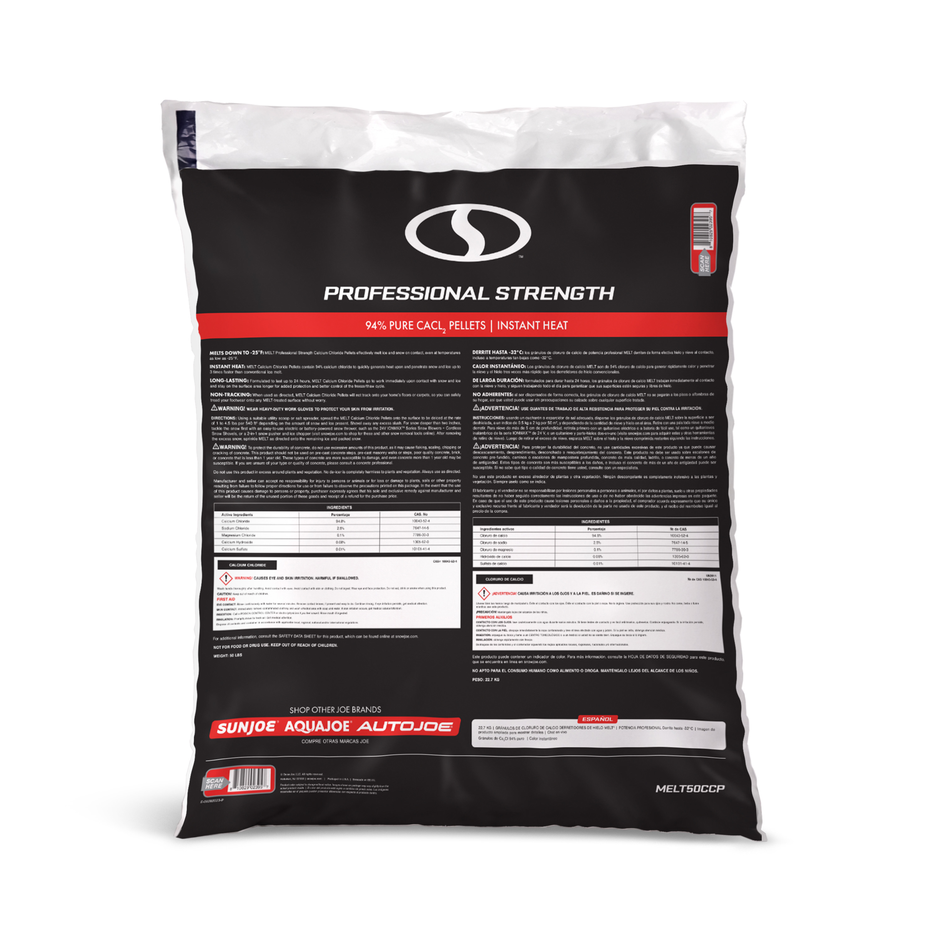 Snow Joe MELT 50 lb Resealable Bag Calcium Chloride Pellets Professional Strength Ice Melter - image 3 of 4
