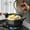 1.85 Gallon Soup Pot, variant on 9.45 Inch Uncoated Japanese Iron Frying Pan with Wooden Lid, Round Bottom Small Stir Fry Wok, Natural Iron Skillet Compatible with Induction & Gas Stoves, Durable Uncoated Home Kitchen Cookware