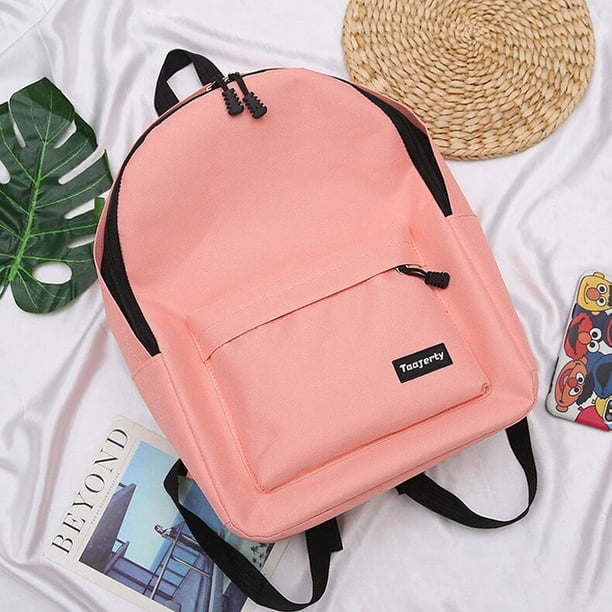 Mochila de gran tamaño para mujer, bolso de hombro Harajuku de lona con cremallera sólida, escolar, Kawaii, Unisex Fivean unisex