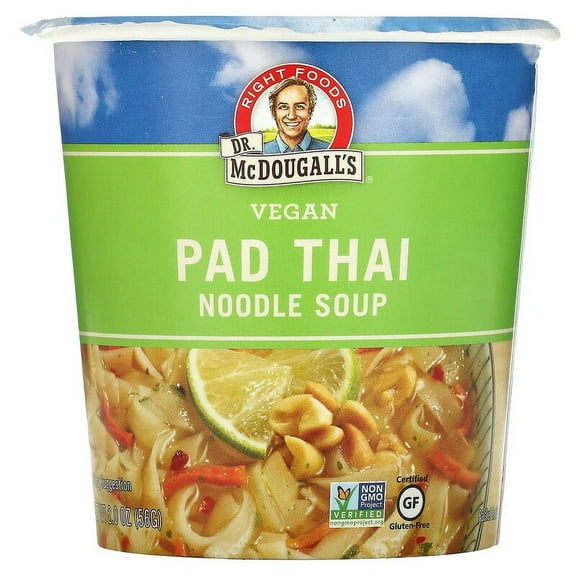 Dr. McDougall's, Vegan Pad Thai Noodle Soup, 2 oz Pack of 4