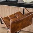thumbnail image 4 of Duhome Elegant Lifestyle Bar Stools with Back Set of 2, Faux Leather Barstools with Arms Modern Swivel Counter Stools Adjustable Brown, 4 of 6