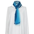 thumbnail image 7 of INSPIRE CHIC Women's Scarf Chiffon Silky Gradient Color Lightweight Long Wrap Shawl Dark Light Blue, 7 of 7