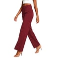 thumbnail image 4 of MaFYtyTPR Dress Pants for Women High Waist Pleated Straight Leg Strech Suit Trousers with Pockets for Business Daily Wear A-Wine XXL, 4 of 6