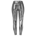 thumbnail image 6 of Bibifish Womens Leggings High Waist Solid Color Casual Leather Shiny Metallic Yoga Pants Pencil Pants Slim Fit Fashion Tights, 6 of 6