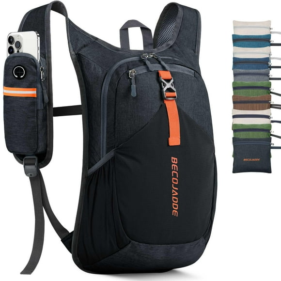 Mochila de Senderismo BECOJADDE 15L Plegable Ultraligera Negra