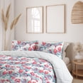 thumbnail image 2 of Ambesonne Nautical Down Alternative Quilt Comforter, Watercolor Corals Plot, Queen, Dark Salmon and Pale Blue, 2 of 5