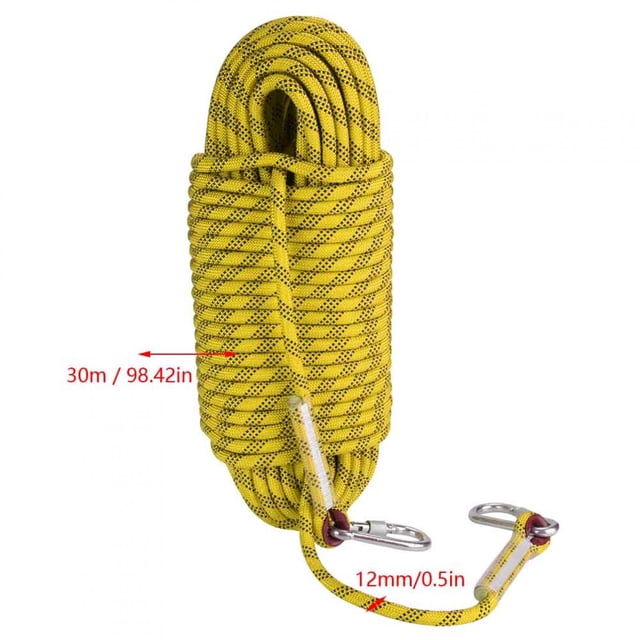Cuerda de escalada 30 m Cuerda de escalada al aire libre estático Senderismo Accesorios Cuerda de escape de alta resistencia Cable de supervivencia de seguridad de 12 mm de ANGGREK Otros