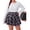 Black White Plaid, variant on PINKSIR Women's Plus Size Lined Skater Skirt High Waisted A Line Mini Skirt with Pockets