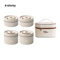 thumbnail image 3 of Wosthever Fiambrera aislada de primera calidad, duradera, fácil de limpiar, idea de regalo para hombres y mujeres, bolsa de almuerzo aislada Mostrada blanco 4 pisos, 3 of 6