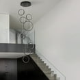 thumbnail image 6 of 10 Rings Dimmable Black Pendant Light Height Adjustable Modern Lamp with Remote Control, 6 of 17