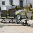 thumbnail image 4 of Sour Citrus 5-Piece Swivel Patio Dining Set Textilene Fabric Powder-Coated Iron Outdoor Chairs and Table Set with Umbrella Hole for Garden, Backyard, Poolside, 4 of 9