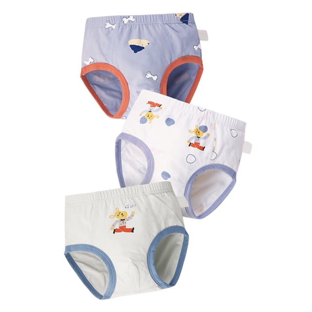 TOOYOU 3 Pack Boys Underwear Cute Cartoon Print Ruffled Briefs Trunks Lightweight Underpants Set Panties 3Pcs Multipack Size 7-8 Years