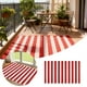 thumbnail image 1 of Alfombra a rayas rojas y blancas de 71 x 109 cm Alfombra lavable tejida a mano para la puerta de entrada exterior Alfombra para el porche en Navidad Felpudo de varias capas para la entrada, 1 of 6
