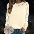 thumbnail image 2 of HUITKMM Chandail à Capuche pour Femmes Imprimé Halloween Manches Longues Sans Capuche Mode Automne Décontracté Col Rond Chandail Graphique pour Automne Hiver, 2 of 5